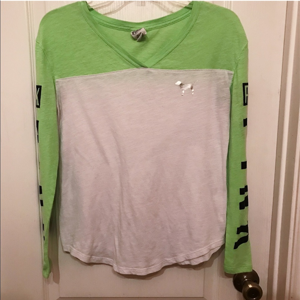 Victoria’s Secret Pink Lime Green Long Sleeve
